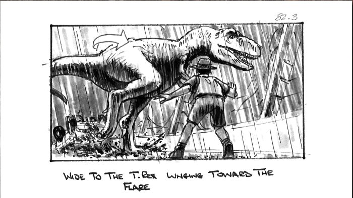 T-Rex Attack Jurassic Park Storyboard
