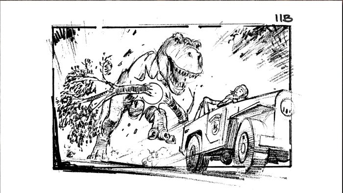Jeep Chase Jurassic Park Storyboard