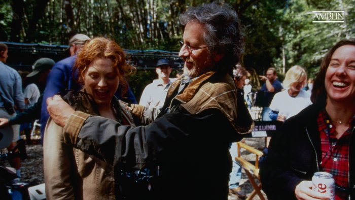 Julianne Moore and Steven Spielberg