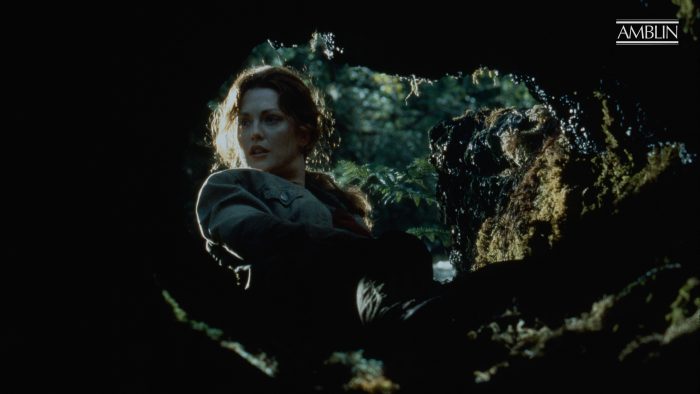 Julianne Moore during the production of The Lost World: Jurassic Park in 1996.
