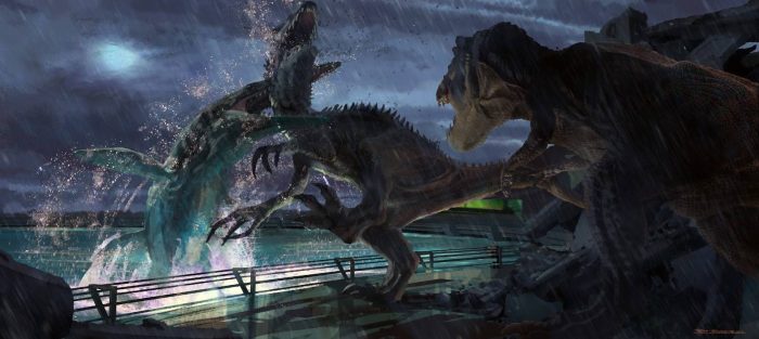 Mosasaurus, Indominus Rex and T-Rex