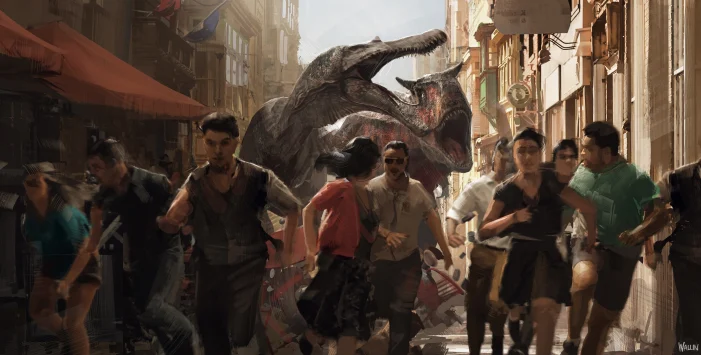 Dinosaur Chase Through Street (Andree Wallin) (Andree Wallin)