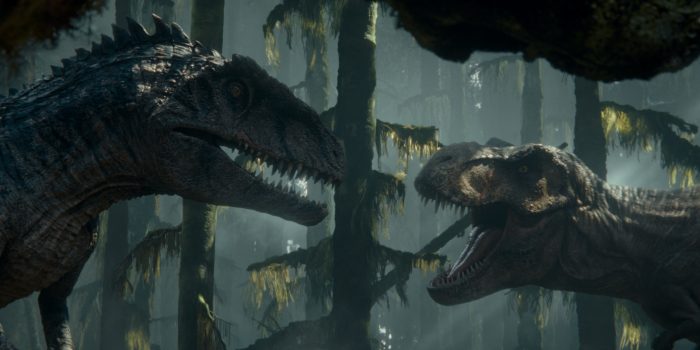 A Giganotosaurus and T. Rex